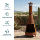 Sunnydaze 70" Outdoor Chiminea Fire Pit - Rustic Finish