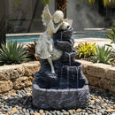 Sunnydaze Angel Falls Solar Fountain with Battery Backup - 29"