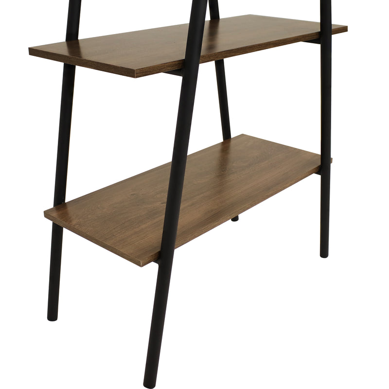 Sunnydaze 4-Tier Industrial Ladder Shelf - Brown