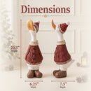 Dimensions diagram for the Cozy Goose Decorative Statue showing a 20.5-inch height, 6.25-inch width, and 7.5-inch depth, displayed from the front and side for scale.