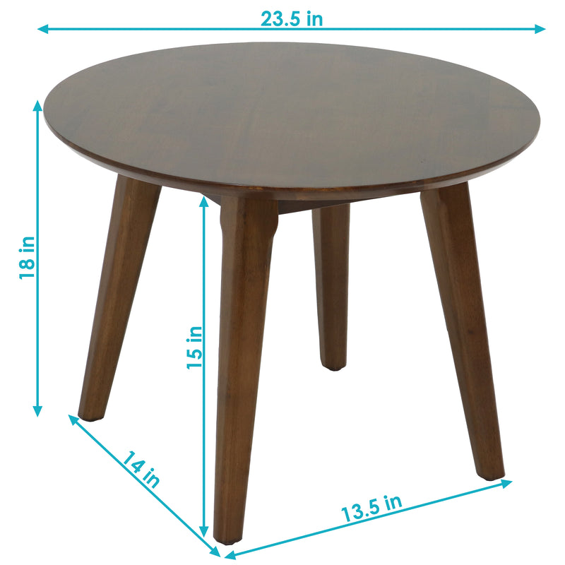 Sunnydaze Cosmo Round Coffee Table - Dark Walnut