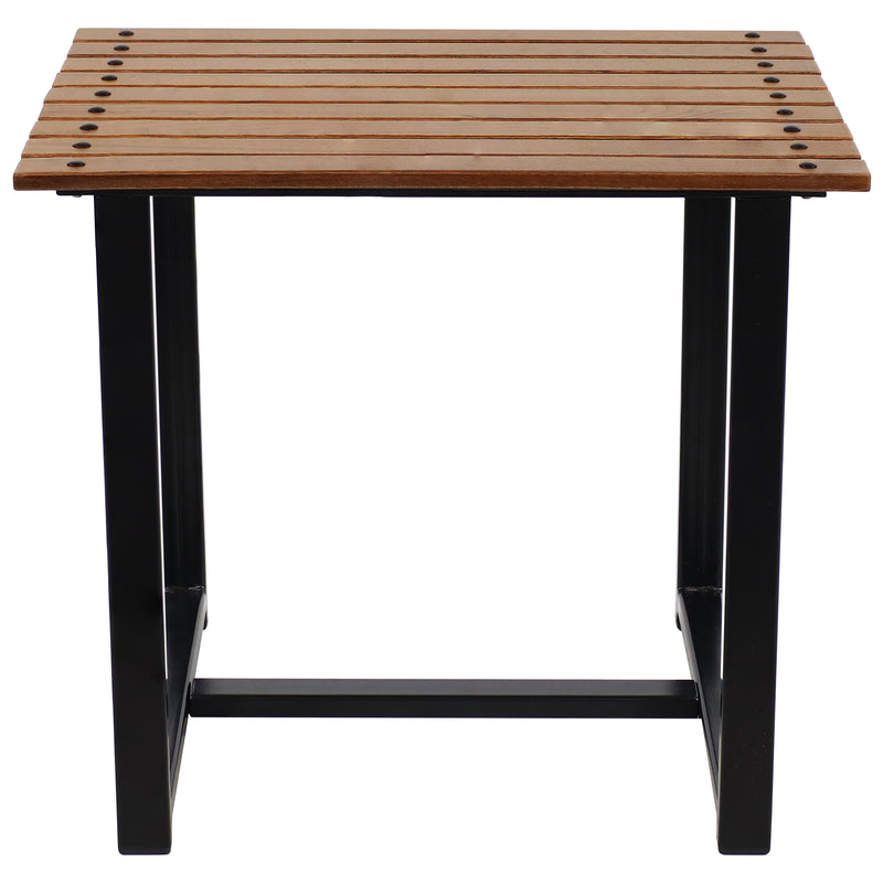 Sunnydaze European Chestnut Wood Rectangle Side Table