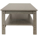 Sunnydaze Classic Coffee Table with Lower Shelf - Thunder Gray - 16" H