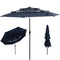 Sunnydaze 10 ft 3-Tier Large Patio Umbrella with Tilt and Crank - Navy