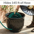 Sunnydaze Metal Garden Hose Holder Pot with Lid