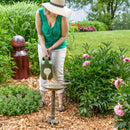 Sunnydaze Ivy and Sage Metal Bird Bath - Rustic Patina - 12.25"