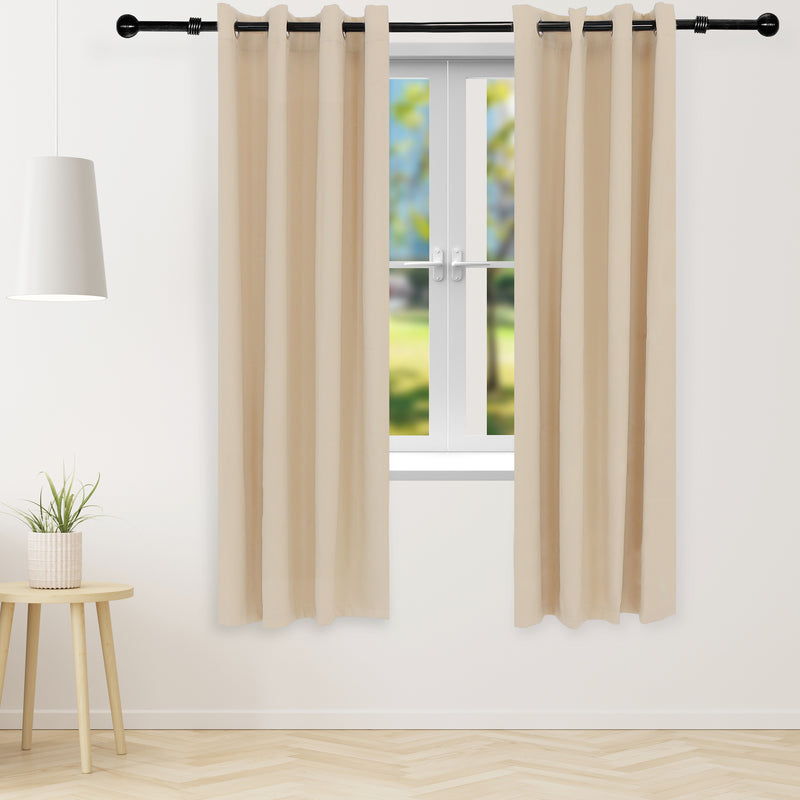 Sunnydaze Beige Outdoor Room Darkening Curtains