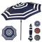 Sunnydaze Striped 9-Foot Aluminum Patio Umbrella with Push Button Tilt & Crank