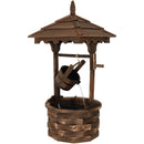 Sunnydaze Old-Fashioned Wood Wishing Well Fountain with Liner, 48-Inch Tall