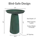 Sunnydaze Gleeful Garden Metal Outdoor Bird Bath - UV-Resistant Finish