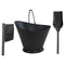 Sunnydaze 5-Gallon Fireplace Ash Bucket with Shovel and Brush - Black