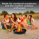 Sunnydaze Black Steel Outdoor Wood-Burning Fire Pit Bowl with Stand - 23"