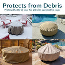 Sunnydaze Heavy-Duty Round Fire Pit Cover with Drawstring Closure