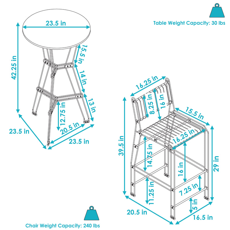 Image showing the overall product dimensions including height, depth and width.