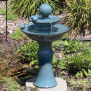 Sunnydaze Resting Birds Ceramic 2-Tiered Outdoor Water Fountain - 27"