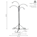 Sunnydaze 4-Arm Hanging Basket Stand with Adjustable Arms - 84" H