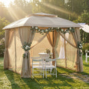 Sunnydaze 10' x13' Gazebo with Screens and Privacy Walls