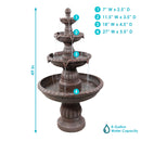 Sunnydaze Mediterranean 4-Tier Outdoor Fountain with Electric Pump