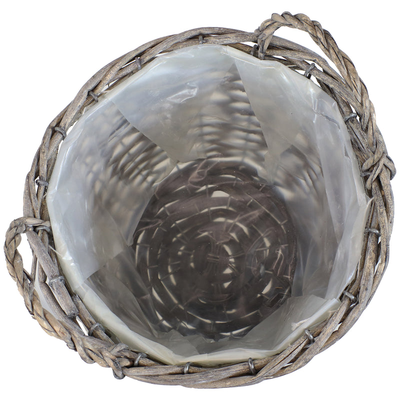 Aerial view of wicker planter
