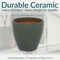 Sunnydaze Resort Glazed Ceramic Planter with Drainage Holes - Set of 2