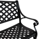 Sunnydaze 2-Person Checkered Cast Aluminum Metal Garden Bench - Black