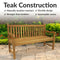 Sunnydaze 2-Person Teak Patio Bench for Outside