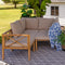 Sunnydaze 4-Piece Wood Patio Furniture Set – L-Shaped Outdoor Sofa Set
