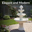 Sunnydaze 3-Tier Outdoor Water Fountain with Fruit Top - White - 52" H