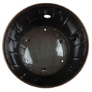 Top-down interior view of the bronze Embossed Panel Hose Pot showing the spacious interior, hose access opening, and drainage holes in the base.