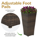Sunnydaze Polyrattan Square Tall Wicker Planter