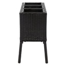 Sunnydaze 3-Section Wicker Raised Planter Box - Black