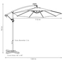 Sunnydaze 10' Solar Cantilever Offset Patio Umbrella with Cross Base