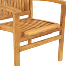 Sunnydaze Teak Wood Stackable Outdoor Patio Dining Chair