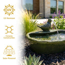 Sunnydaze Green Glazed Ceramic Solar Water Fountain - Frog