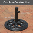 Sunnydaze Heavy-Duty Cast Iron Patio Umbrella Base Stand - 18" Diameter
