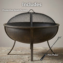 Sunnydaze 32" Outdoor Wood-Burning Fire Pit with Spark Screen