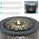 Sunnydaze Filigree Cutout Outdoor Water Fountain with LEDs - 9.5" H