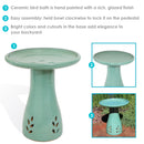 Sunnydaze Glazed Ceramic Classic Outdoor Bird Bath