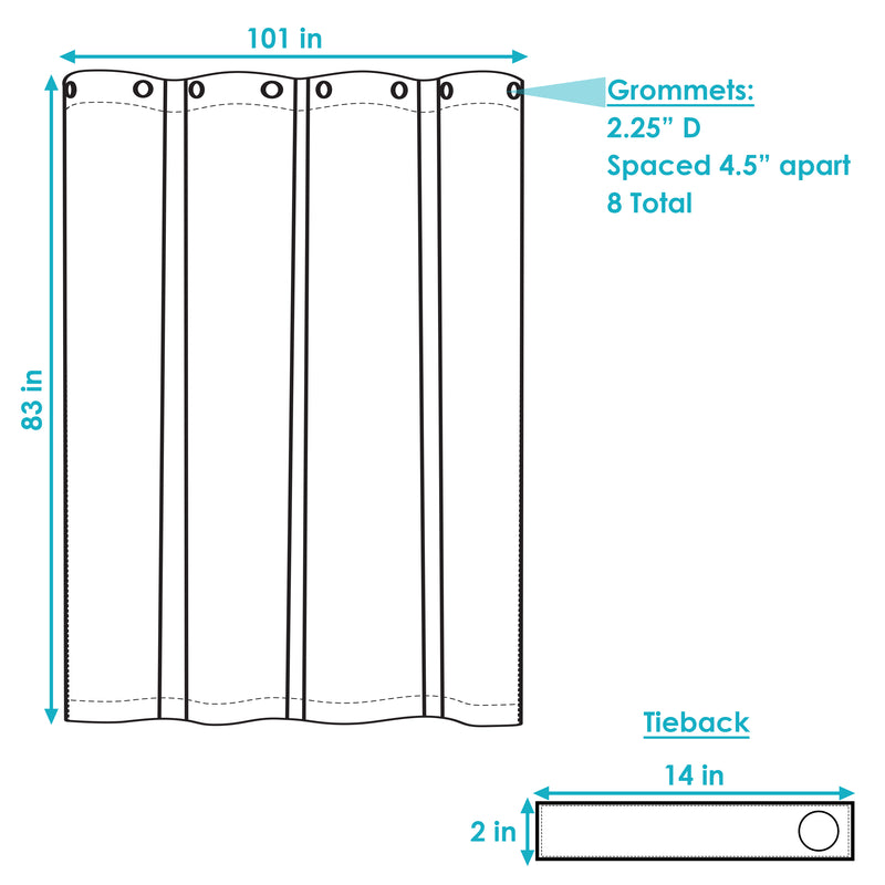 Sunnydaze Outdoor Blackout Curtain Panels with Grommet Top