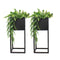 Sunnydaze Modern Simplicity 8.25" Metal Raised Planter Boxes on Legs - Set of 2