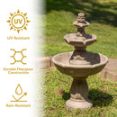 Sunnydaze Birds' Delight Outdoor Water Fountain with Pump - 35" H