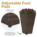 Sunnydaze Polyrattan Square Tall Wicker Planter