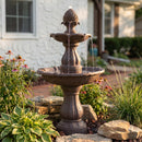 Sunnydaze 2-Tier Curved Plinth Outdoor Water Fountain - 38"