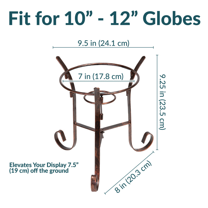 Sunnydaze Black Steel Traditional Style Gazing Globe Stand - 9"