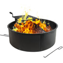 Sunnydaze 36" Metal Campfire Ring with Rotating Detachable Cooking Grate - Steel