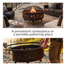Sunnydaze Cosmic Large Outdoor Fire Pit with Spark Screen