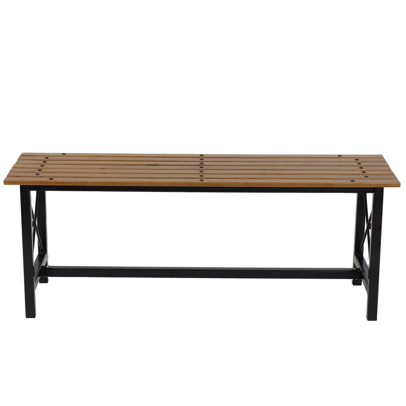 Sunnydaze European Chestnut Patio Wood Dining Bench - 17.75" H