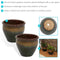 Sunnydaze Set of 2 Chalet High-Fired Glazed Ceramic Planters