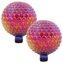 Sunnydaze Red Scalloped Outdoor Gazing Globe - 10"