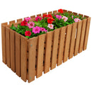 Sunnydaze Meranti Wood Picket Style Outdoor Planter Box, 24-Inch